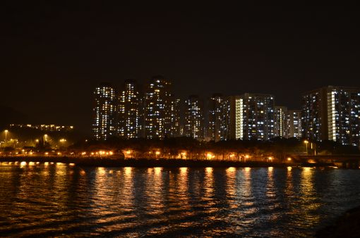 Hong Kong gece manzarası